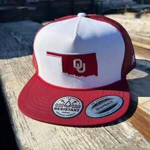Hooey University of Oklahoma White & Red Patch Snapback Cap